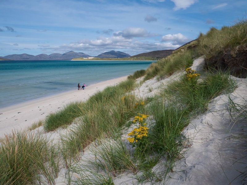 The white sand and turquoise water of Luskentyre Beach on Harris
