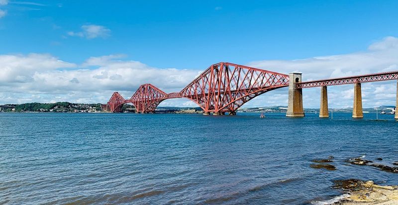 The red cantilever spans of the Forth Bridge